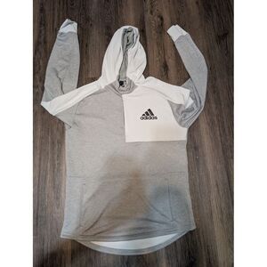 Adidas Color block Hooded Pullover Sweatshirt Mens‎ Medium Active Athletic Gray